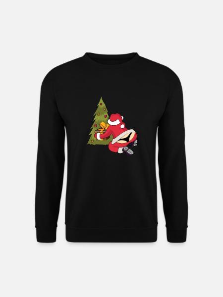 Weihnachtsmann String Weihnachsbaum Bescherung - Unisex Pullover - Schwarz