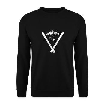 Skifahrer Skifahren Wintersport - Unisex Pullover - Schwarz - Vorne - Alina (178cm) & Michal (187cm)