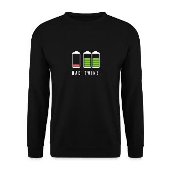 Dad of twins Gift idea expectant fathers - Unisex Sweatshirt - black - Front - Alina (178cm) & Michal (187cm)