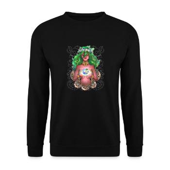 Naturgöttin in Ketten - Unisex Pullover - Schwarz - Vorne - Alina (178cm) & Michal (187cm)