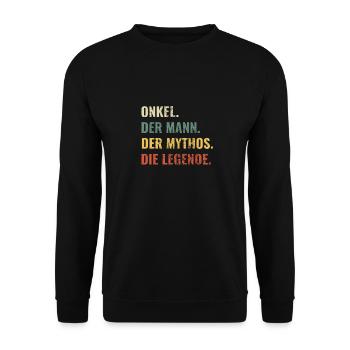 Onkel Geschenkidee toller Spruch werdende Onkels - Unisex Pullover - Schwarz - Vorne - Alina (178cm) & Michal (187cm)