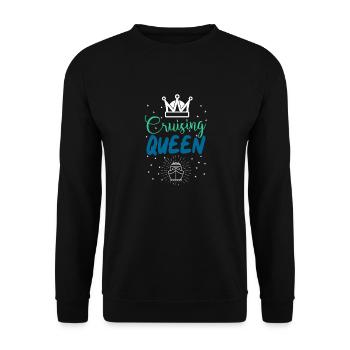 Cruising Queen Cruise Urlaubsreisegeschenk - Unisex Pullover - Schwarz - Vorne - Alina (178cm) & Michal (187cm)