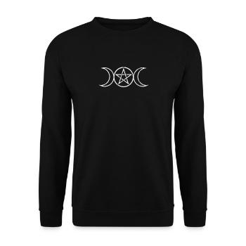Triple Moon Triple Goddess Hexerei Wiccan Hexe - Unisex Pullover - Schwarz - Vorne - Alina (178cm) & Michal (187cm)