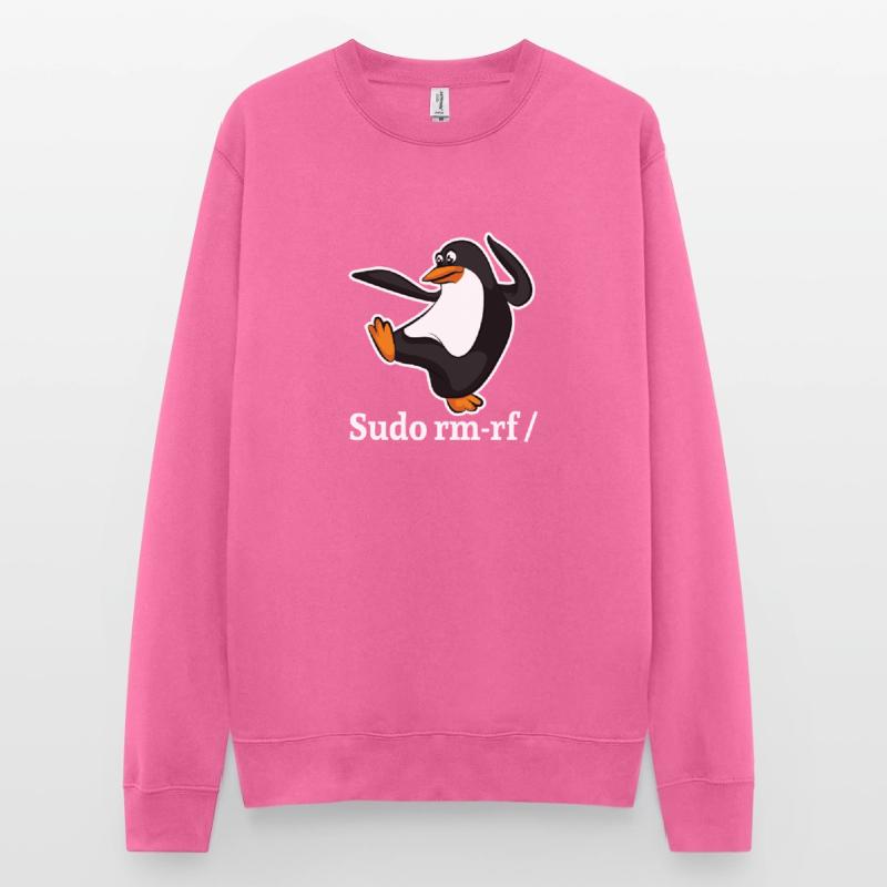 Tux Linux Pinguin Sudo Rm Rf | Computerfreak Hack Unisex Pullover