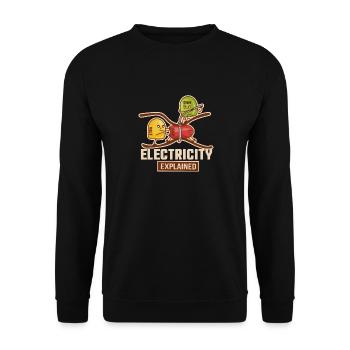Electricity Explained Physik | Funny Lehrer Nerd - Unisex Pullover - Schwarz - Vorne - Alina (178cm) & Michal (187cm)