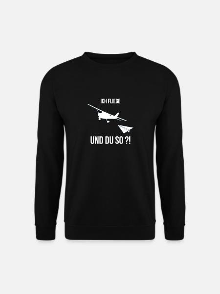 Segelflieger Segelflugzeug Piloten Geschenk - Unisex Pullover - Schwarz