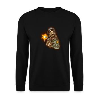Lustiges Schweißer-Shirt - Unisex Pullover - Schwarz - Vorne - Alina (178cm) & Michal (187cm)