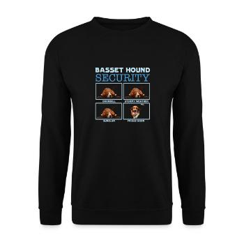 Basset Hound Security - Unisex Sweatshirt - black - Front - Alina (178cm) & Michal (187cm)