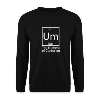 UM Das Element der Verwirrung College Tees Drucken - Unisex Pullover - Schwarz - Vorne - Alina (178cm) & Michal (187cm)