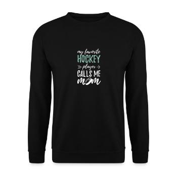 Hockey Mom Mutter Eishockey Spieler Coach - Unisex Pullover - Schwarz - Vorne - Alina (178cm) & Michal (187cm)