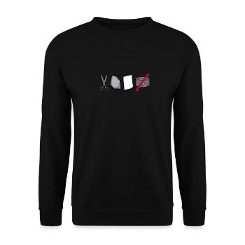 Rock Scissor Paper - No Fountain - Unisex Sweatshirt - black - Front - Alina (178cm) & Michal (187cm)