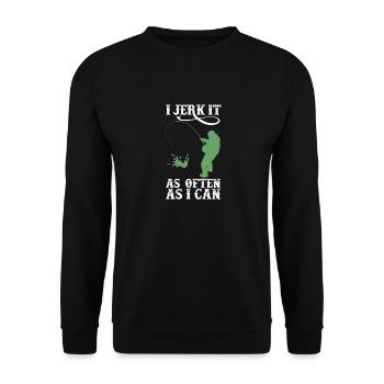 Wichsen Sie es lustiger Fischen-Fischer-Fischer-Großvater - Unisex Pullover - Schwarz - Vorne - Alina (178cm) & Michal (187cm)