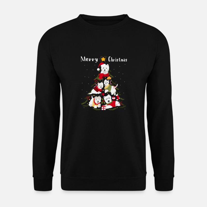 West Highland White Terrier Westie Weihnachtsbaum - Unisex Pullover - Schwarz