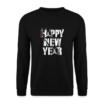 Barber Happy New Year - Sweat-shirt Unisexe - noir - Devant - Alina (178cm) & Michal (187cm)