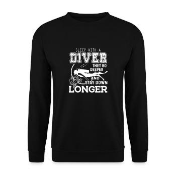 Scuba Diving Sleep With A Scuba Diver - Unisex Sweatshirt - black - Front - Alina (178cm) & Michal (187cm)