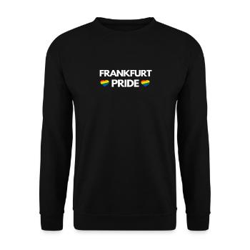 Frankfurt Pride CSD Frankfurt - Unisex Pullover - Schwarz - Vorne - Alina (178cm) & Michal (187cm)