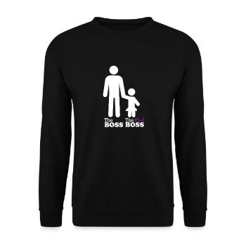 Vater Tochter Partnerlook Kleidung Beziehung Papa - Unisex Pullover - Schwarz - Vorne - Alina (178cm) & Michal (187cm)