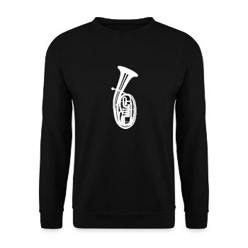 Tenor horn motif - Unisex Sweatshirt - black - Front - Alina (178cm) & Michal (187cm)