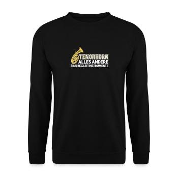 Tenorhorn - Motiv - Unisex Pullover - Schwarz - Vorne - Alina (178cm) & Michal (187cm)