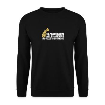 Tenorhorn - Motiv - Unisex Pullover - Schwarz - Vorne - Alina (178cm) & Michal (187cm)