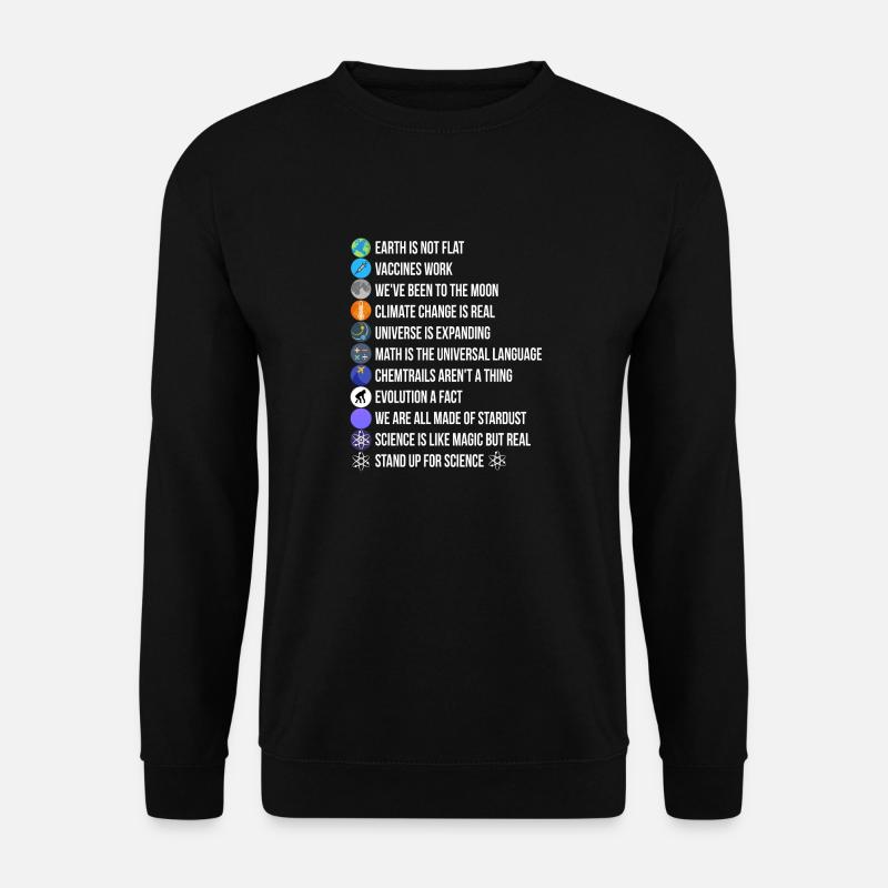 Die Erde ist nicht flach Impfstoffe Work Life Facts oder Fake - Unisex Pullover - Schwarz