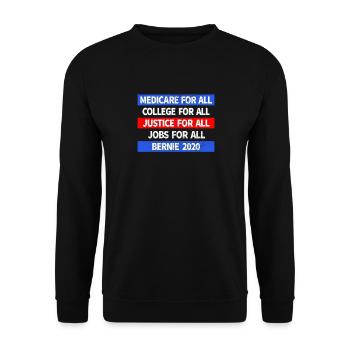 Medicare College Justice Jobs for All Bernie - Unisex Sweatshirt - black - Front - Alina (178cm) & Michal (187cm)