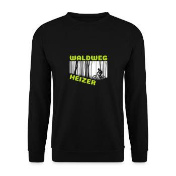 Waldweg Heizer Mountain Biker Und Downhill Fahrer - Unisex Pullover - Schwarz - Vorne - Alina (178cm) & Michal (187cm)