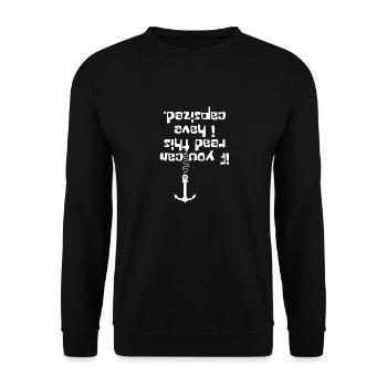 If You Can Read This I Have Capsized Boots-Seemann - Unisex Sweatshirt - black - Front - Alina (178cm) & Michal (187cm)