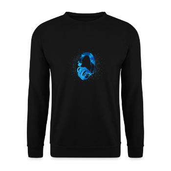 Musik Kopfhörer - Unisex Pullover - Schwarz - Vorne - Alina (178cm) & Michal (187cm)