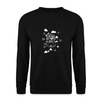 Ancient Egyptian symbols pharaoh and hieroglyphs - Unisex Sweatshirt - black - Front - Alina (178cm) & Michal (187cm)