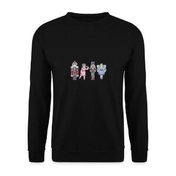 Nussknacker Figuren klassische Nussknacker - Unisex Pullover - Schwarz - Vorne - Alina (178cm) & Michal (187cm)