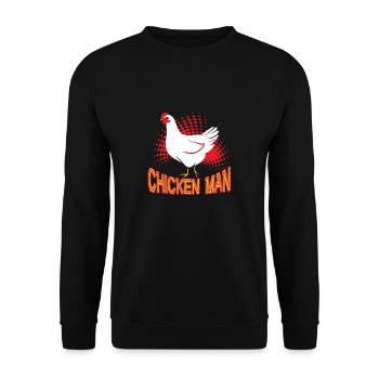 Funny Chicken Man - Unisex Sweatshirt - black - Front - Alina (178cm) & Michal (187cm)