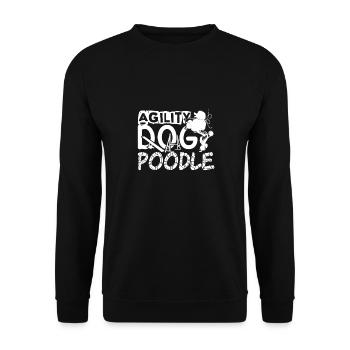 Pudel-Beweglichkeits-Hund - Unisex Pullover - Schwarz - Vorne - Alina (178cm) & Michal (187cm)