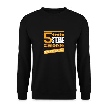 5 Sterne Schwiegersohn Geprüfte Qualität - Unisex Pullover - Schwarz - Vorne - Alina (178cm) & Michal (187cm)