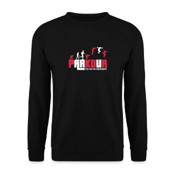 Parkour freerunning parkour runner gift - Unisex Sweatshirt - black - Front - Alina (178cm) & Michal (187cm)