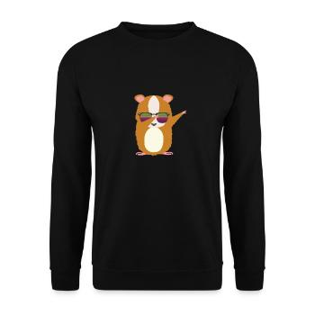 cooles Meerschwein - Unisex Pullover - Schwarz - Vorne - Alina (178cm) & Michal (187cm)