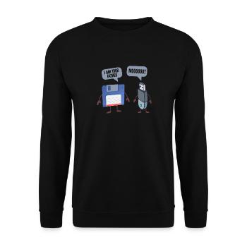 I AM YOUR FATHER USB Floppy Disk Funny Computer - Unisex Pullover - Schwarz - Vorne - Alina (178cm) & Michal (187cm)