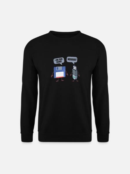 I AM YOUR FATHER USB Floppy Disk Funny Computer - Unisex Pullover - Schwarz