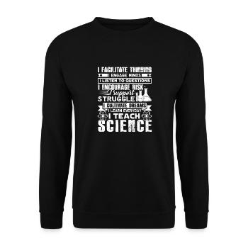 Professeur de sciences J’enseigne les sciences - Sweat-shirt Unisexe - noir - Devant - Alina (178cm) & Michal (187cm)