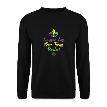 Laissez les bon temps rouler mardi gras party - Unisex Sweatshirt - black - Front - Alina (178cm) & Michal (187cm)
