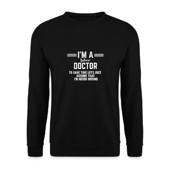 Parfait cadeau médical médecin T-shirt - Sweat-shirt Unisexe - noir - Devant - Alina (178cm) & Michal (187cm)
