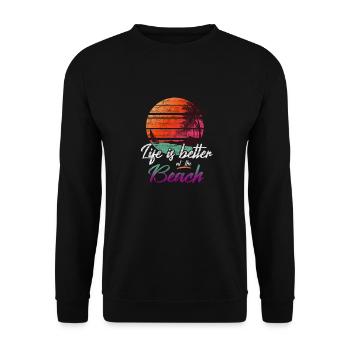 Beach - Unisex Sweatshirt - black - Front - Alina (178cm) & Michal (187cm)