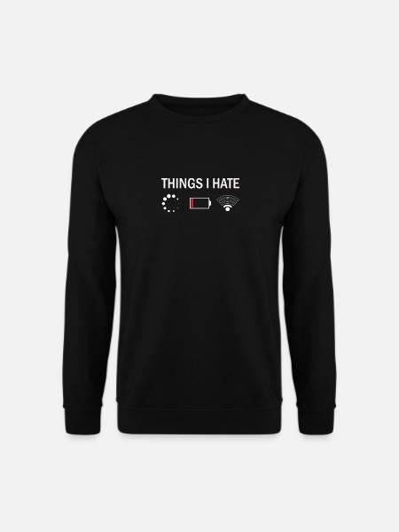 Things I Hate Programmer Nerd Funny Code Geschenk - Unisex Pullover - Schwarz