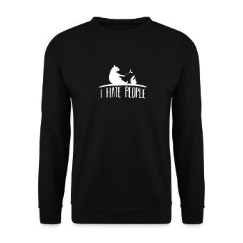 je déteste les gens camping camping ours cadeau - Sweat-shirt Unisexe - noir - Devant - Alina (178cm) & Michal (187cm)