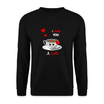 Je t'aime un latte - cadeau d'amour de la Saint-Valentin - Sweat-shirt Unisexe - noir - Devant - Alina (178cm) & Michal (187cm)
