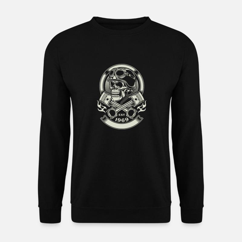 Biker tête de mort - EST 1969 - Sweat-shirt Unisexe - noir