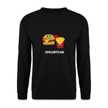 Burger fries fast food dream team gift idea - Unisex Sweatshirt - black - Front - Alina (178cm) & Michal (187cm)