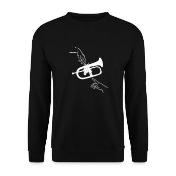 The creation of the flugelhorn - Unisex Sweatshirt - black - Front - Alina (178cm) & Michal (187cm)