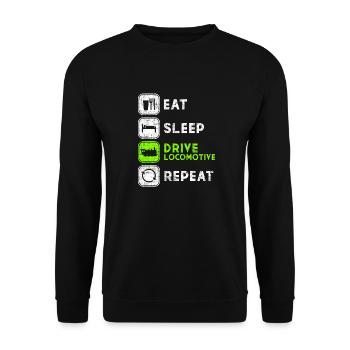Locomotive - Unisex Sweatshirt - black - Front - Alina (178cm) & Michal (187cm)