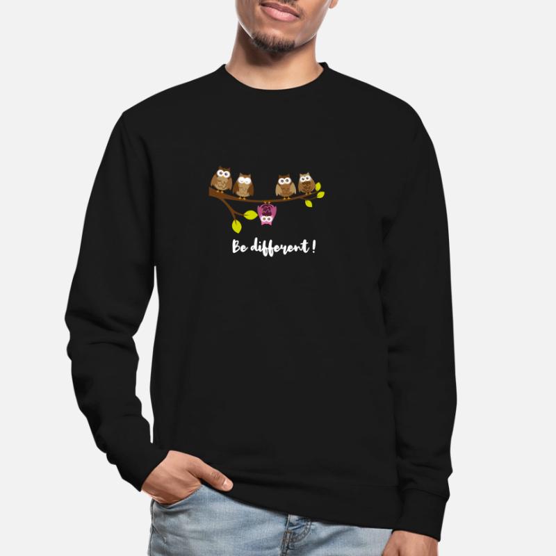 Lustiger Spruch "Be differnt" Eulen Vogel Eule Unisex Pullover